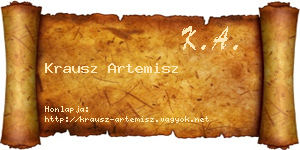 Krausz Artemisz névjegykártya